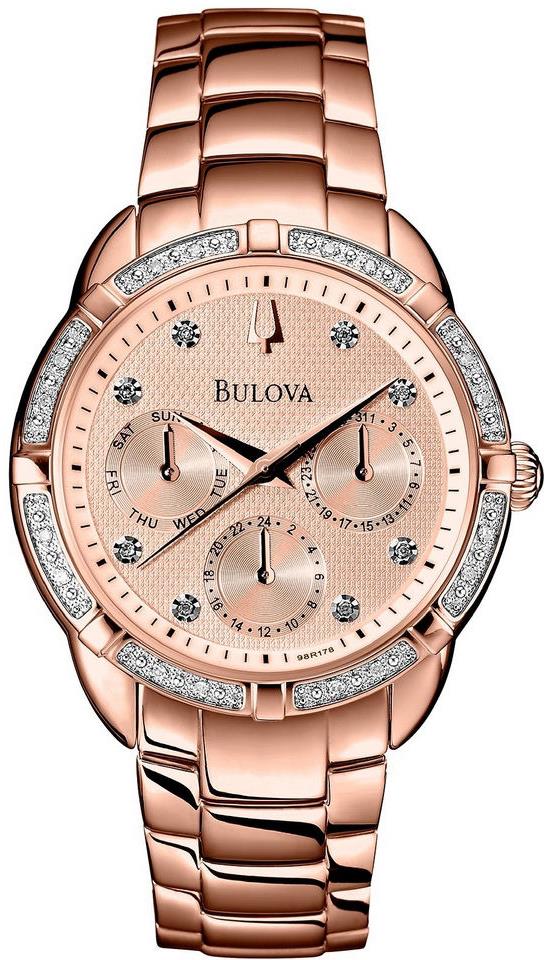 Bulova diamond hotsell watch rose gold