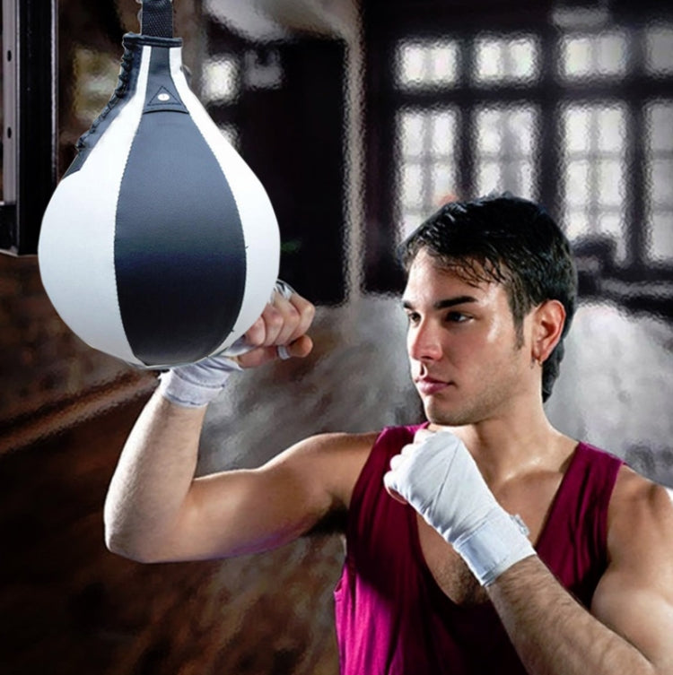 Boxing Speed Ball Fitness Vent Ball Adult Hanging Free Punching Bag Pear Shape Black White