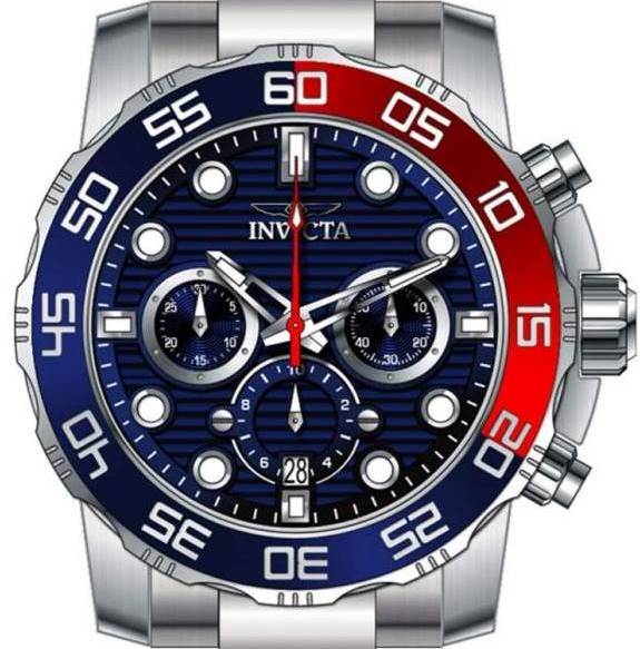 Authentic INVICTA Pro Diver Stainless Steel Chronograph Oversized Mens Watch