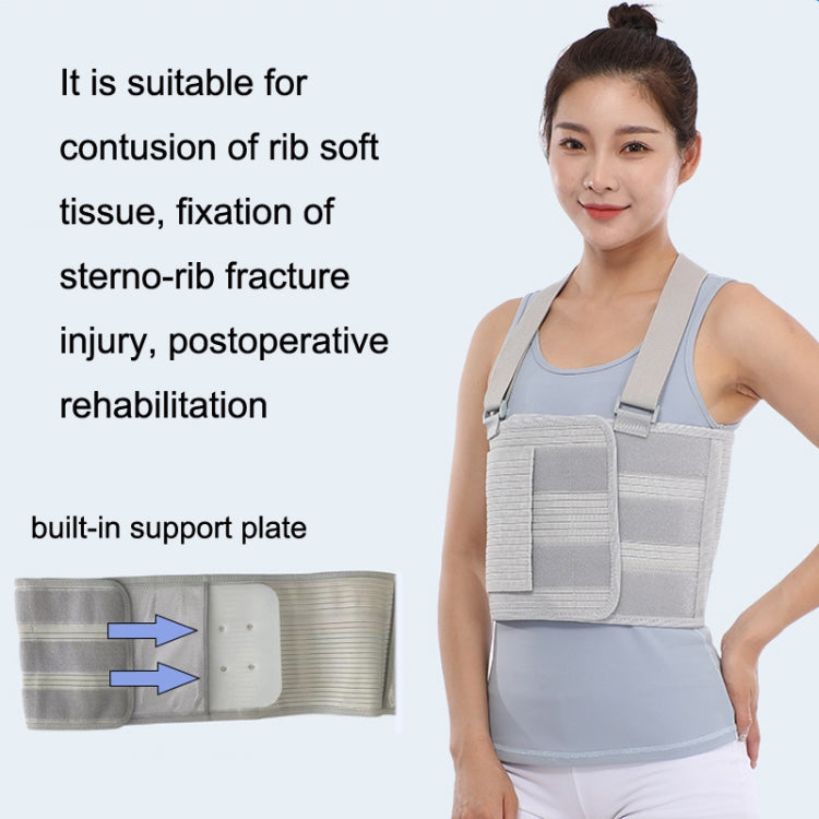 L One-shoulder One-piece Rib Fixation Strap Post-cardiothoracic Chest Girdle (Black)