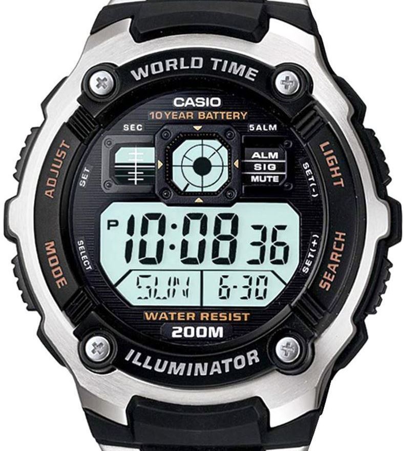 Authentic CASIO World Time Digital Sport Mens Watch