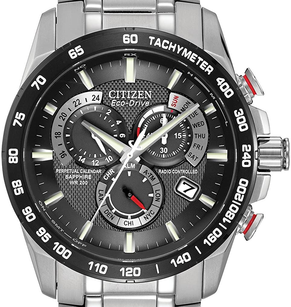 Authentic CITIZEN Eco Drive Perpetual Calendar Atomic Timekeeping Mens Watch