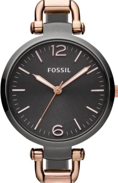 Fossil georgia smoke leather on sale watch