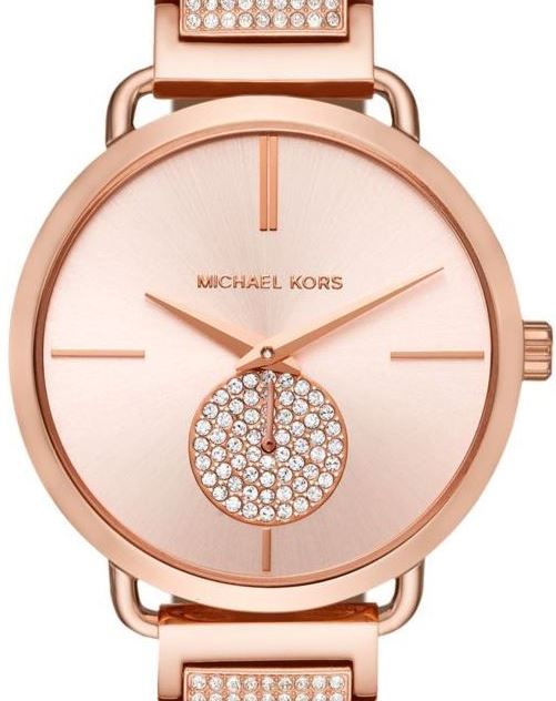 Authentic MICHAEL KORS Portia Crystal Pave Rose Gold Ladies Watch