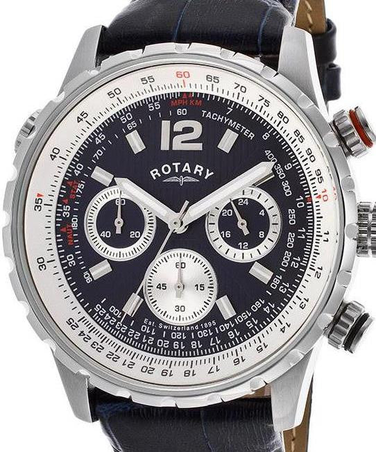 Mens rotary pilot chronograph on sale watch