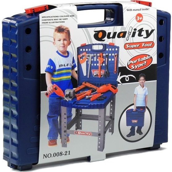 Portable Toy Work Bench & Tool Set