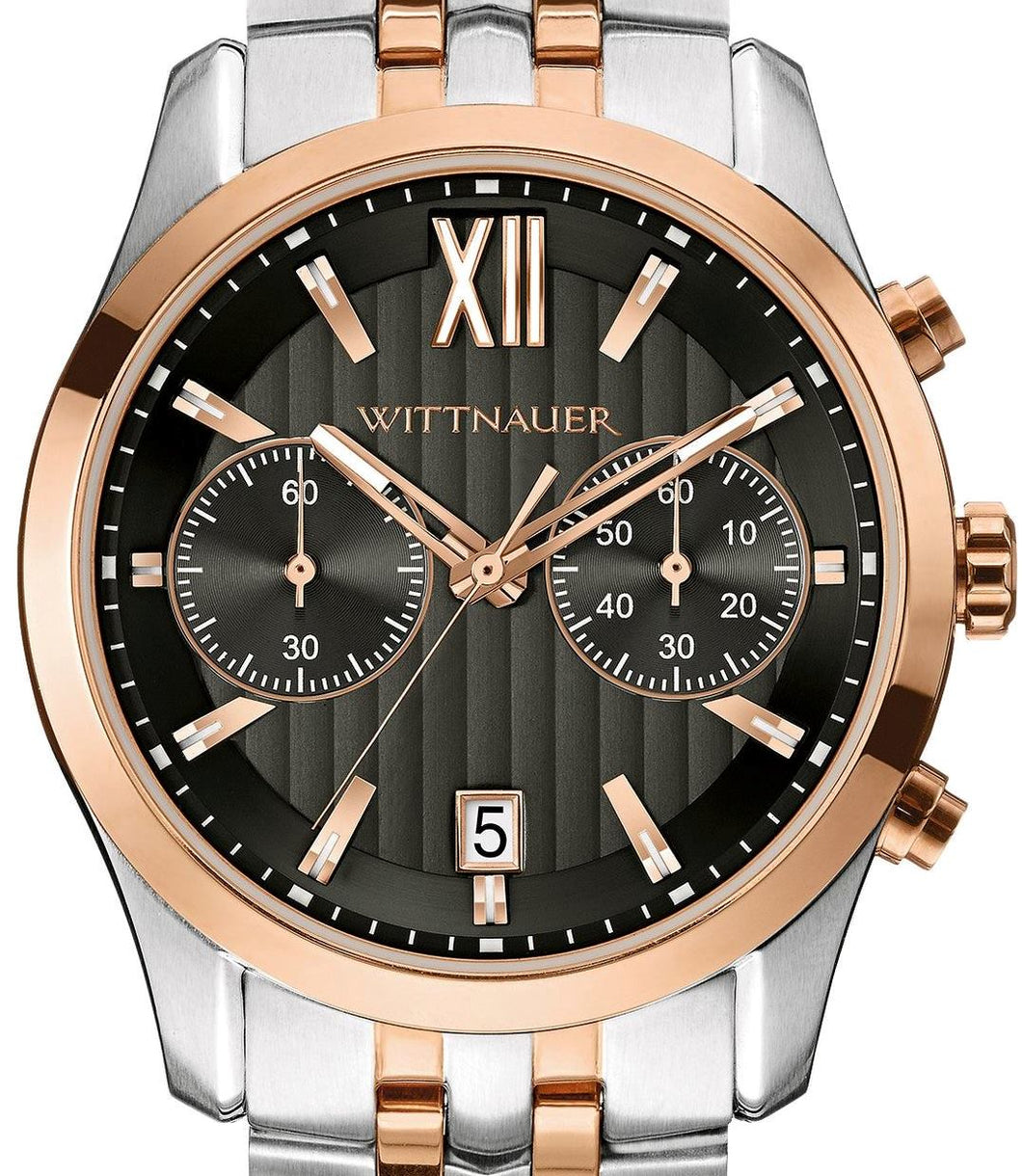 Authentic WITTNAUER Two Tone Stainless Steel Chronograph Mens Watch